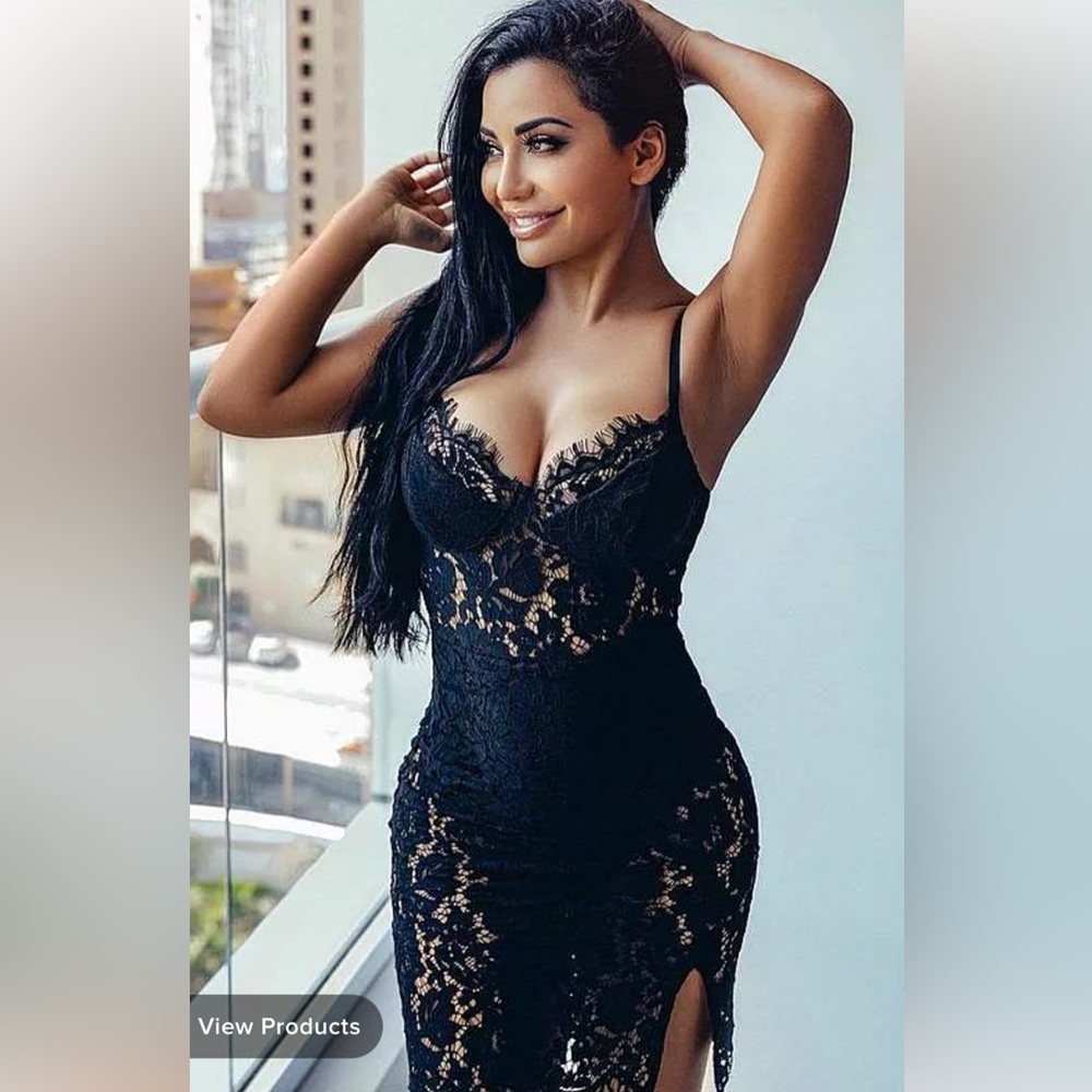 Fashion Nova 🖤 Dropping Hints Lace Black Dress | XS | NWT | - Picture 3 of 10
